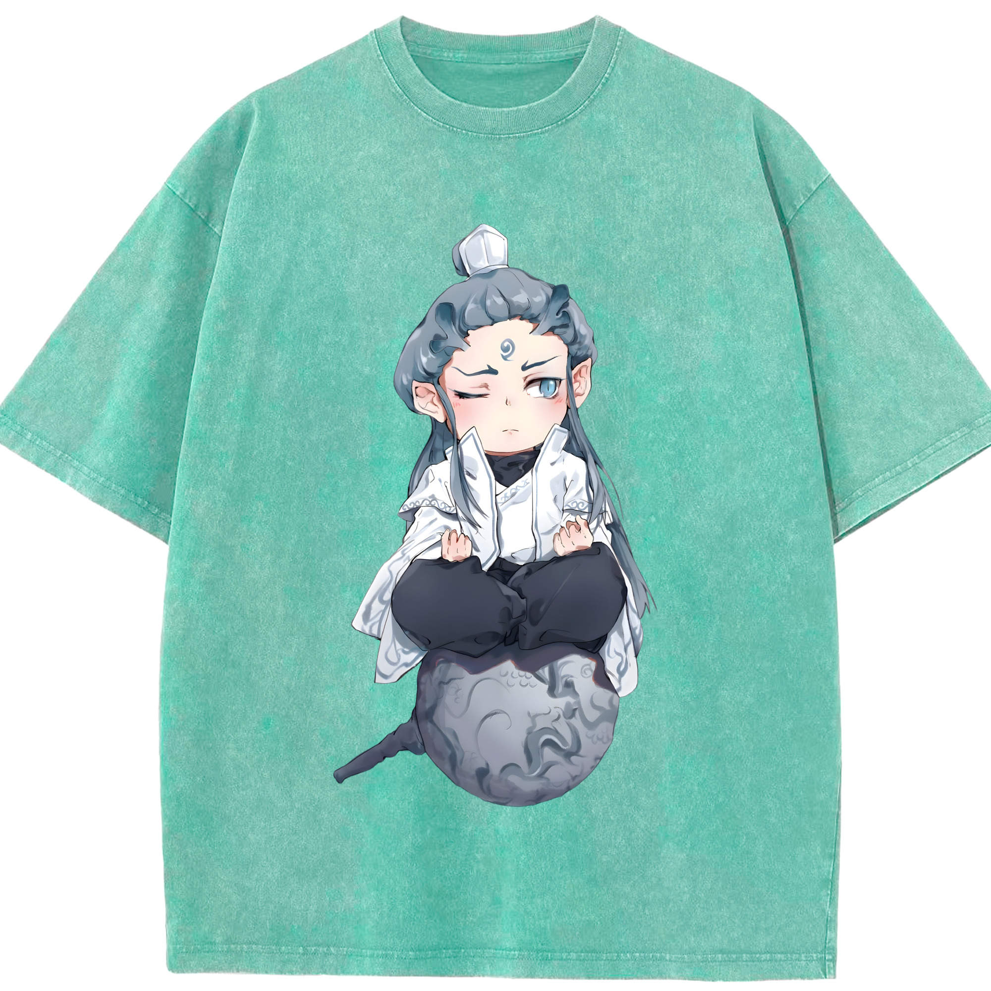 （画像用） Ne Zha 2 ナタ 魔童の大暴れ 綿100% ヴィンテージ風 半袖Tシャツ（フロントプリント）
